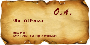 Ohr Alfonza névjegykártya
